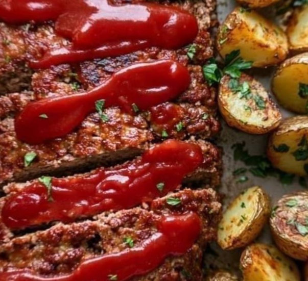 Classic Meatloaf with Roasted Potatoes