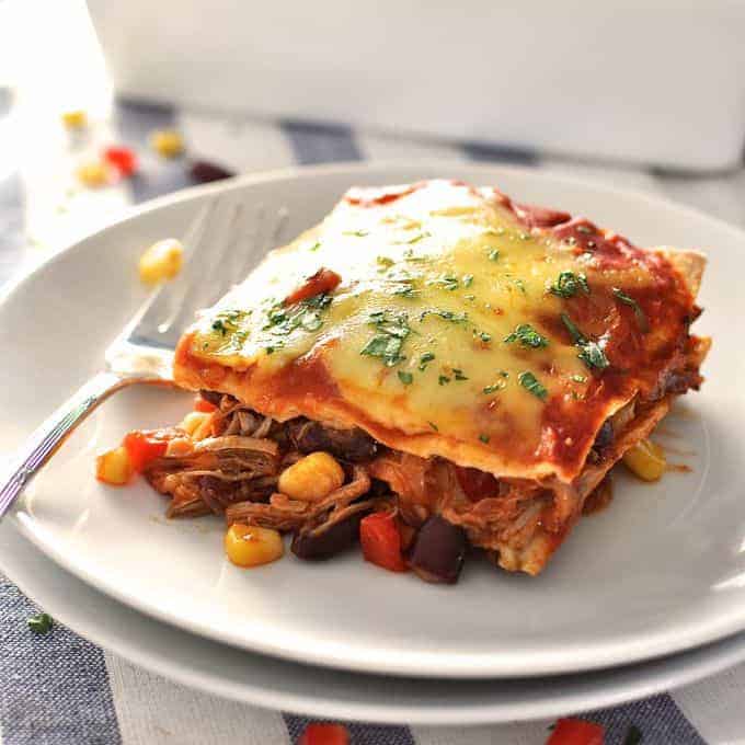 Air Fryer Enchilada Lasagna
