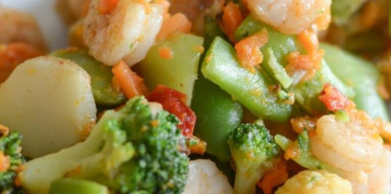 Air Fryer Shrimp and Vegetables