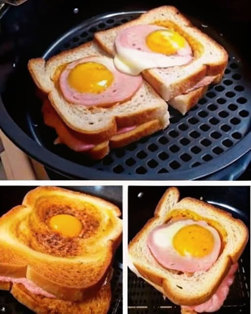 Air Fryer Egg Ham and Cheese Toast Recipe: