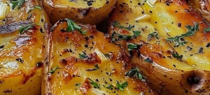 Pommes de Terre au Beurre à l’Ail au Four