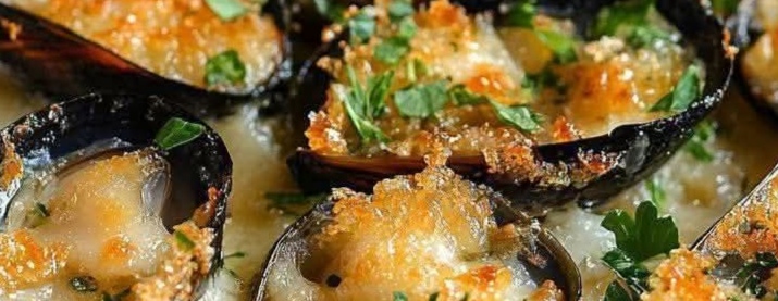 Gratin de Moules à l’Ail et au Persil
