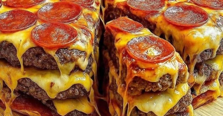Ultimate Double Cheeseburger Pizza Stack