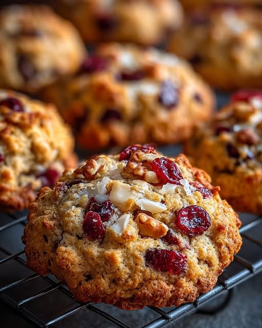 Mediterranean Cranberry Walnut Oatmeal Cookies