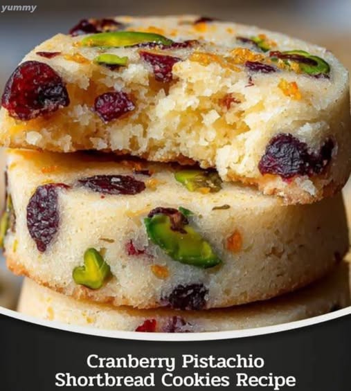 Mediterranean Cranberry Pistachio Shortbread Cookies Recipe