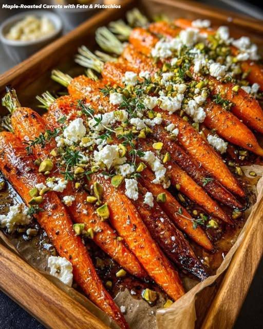 Maple-Roasted Carrots with Feta & Pistachios